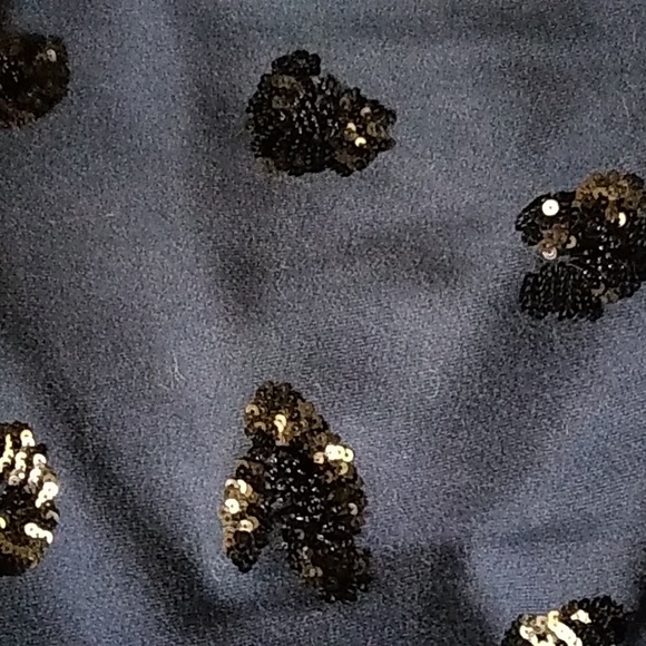 Jcrew Sequin Beaded flower navy sweatshirt,largenever worn - Picture 2 of 3